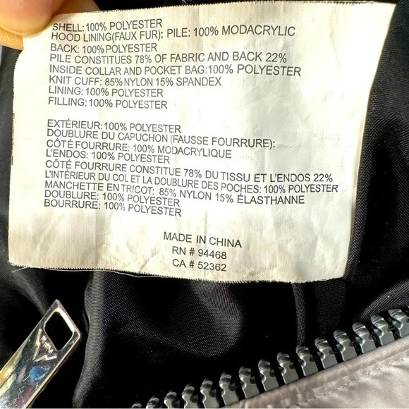 HFX silver Parka with Faux Rabbit lined hood size XL - Picture 3 of 8